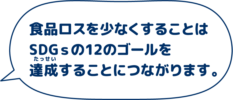食品ロスを少なくすることはSDGｓの12のゴールを達成することにつながります。